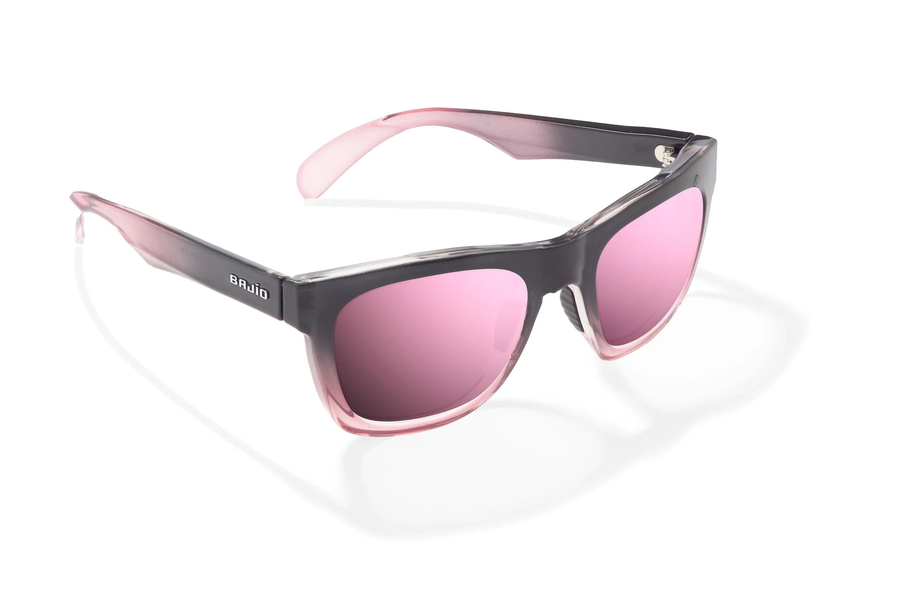 Bajio Cometa Sunglasses - Black Pink Sky Gloss Frame - Rose Mirror Polycarbonate Lenses