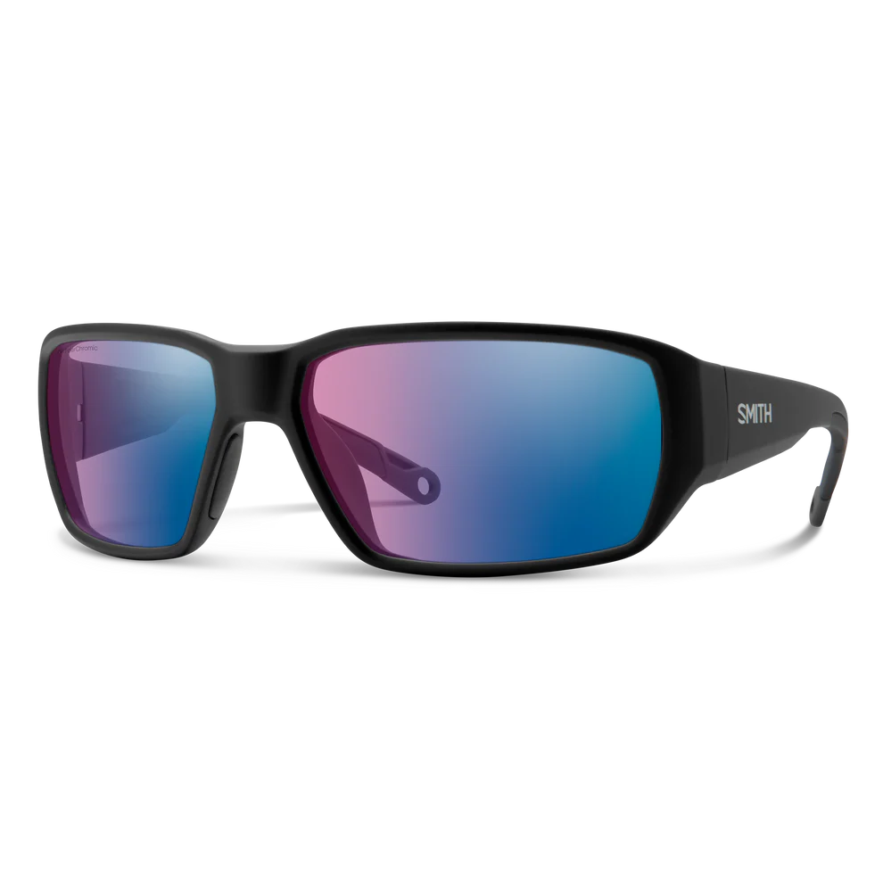 Smith Hookset Sunglasses - Matte Black | ChromaPop Glass Polarchromic Rose Blue Mirror