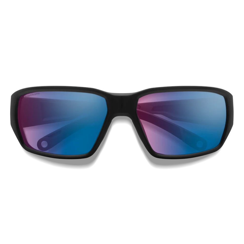 Smith Hookset Sunglasses - Matte Black | ChromaPop Glass Polarchromic Rose Blue Mirror