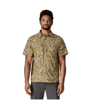 Patagonia Men's S/S Self Guided Sun Shirt - Coastal Edge: Weathered Stone