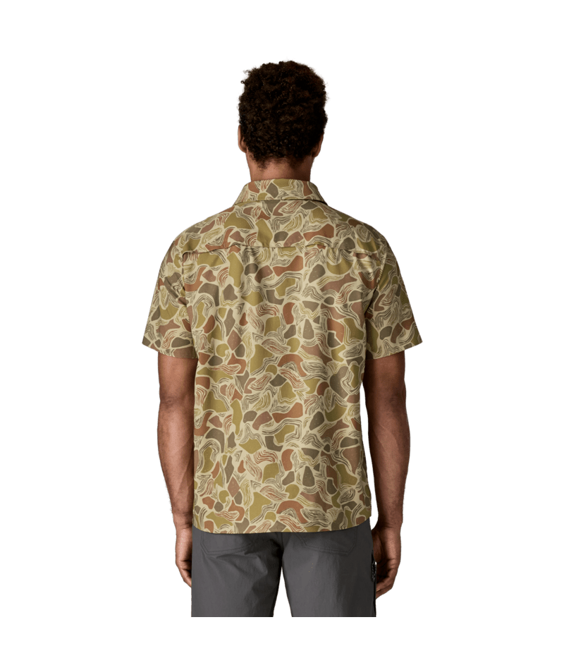 Patagonia Men's S/S Self Guided Sun Shirt - Coastal Edge: Weathered Stone