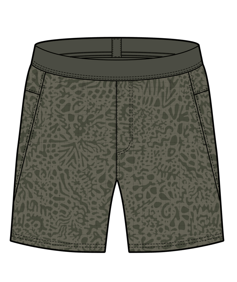 Free Fly Men's Breeze Vent Short - Drifter Print Fatigue