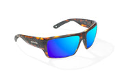 Bajio Los Natos Sunglasses - Brown Tortoise Gloss Frame with Blue Mirror Glass Lenses