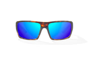 Bajio Los Natos Sunglasses - Brown Tortoise Gloss Frame with Blue Mirror Glass Lenses