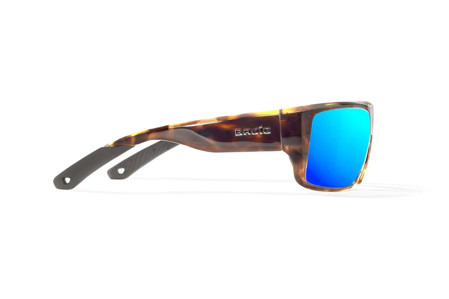 Bajio Los Natos Sunglasses - Brown Tortoise Gloss Frame with Blue Mirror Glass Lenses