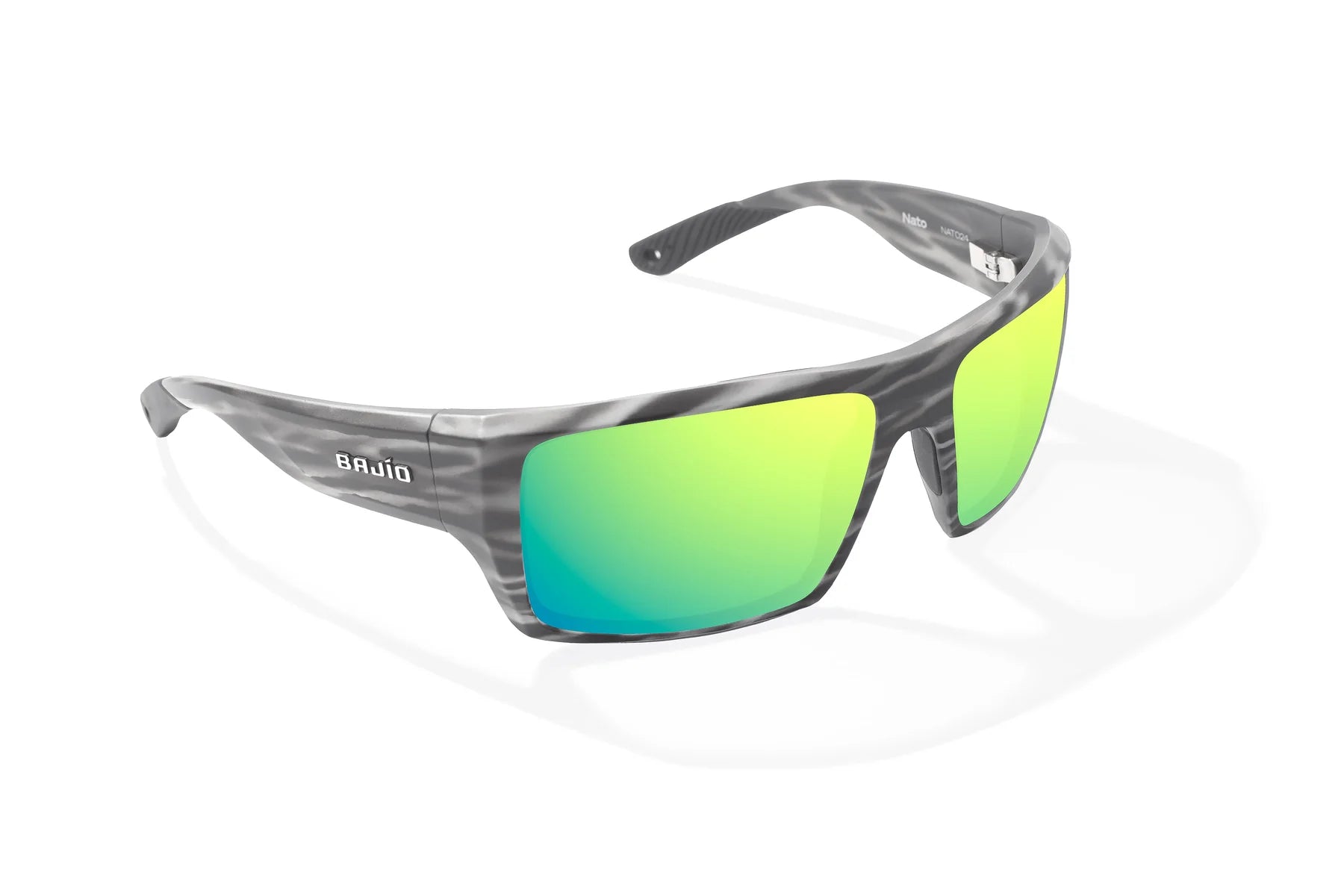 Bajio Nato Sunglasses - Gray Grass Matte Frame with Green Mirror Polycarbonate Lenses