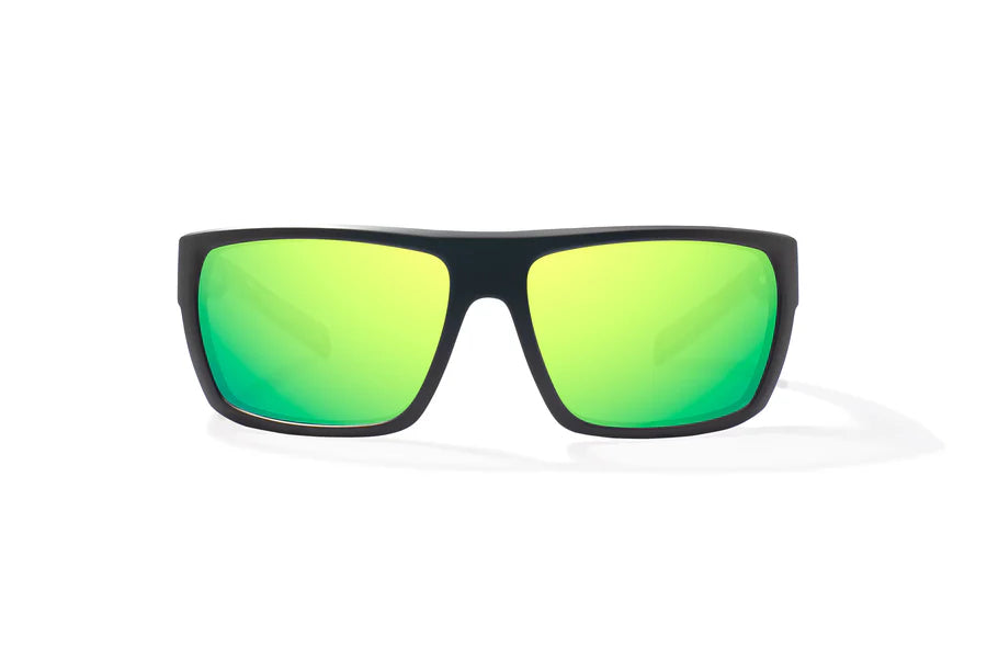 Bajio Palometa Readers Sunglasses +2.50 - Black Matte | Green Mirror Lens