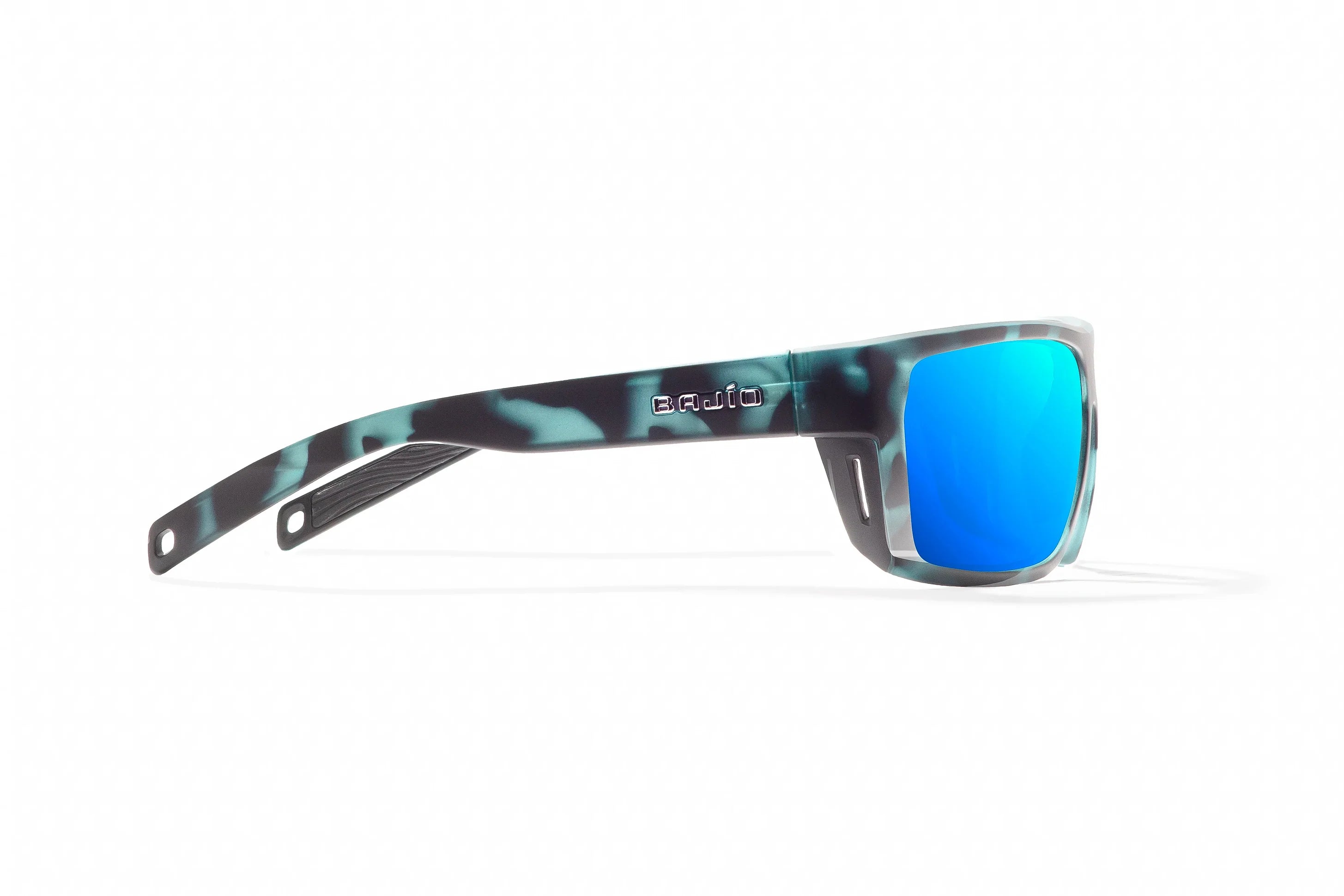 Bajio Palometa Sunglasses - Blue Water Matte Frame with Blue Mirror Glass Lens