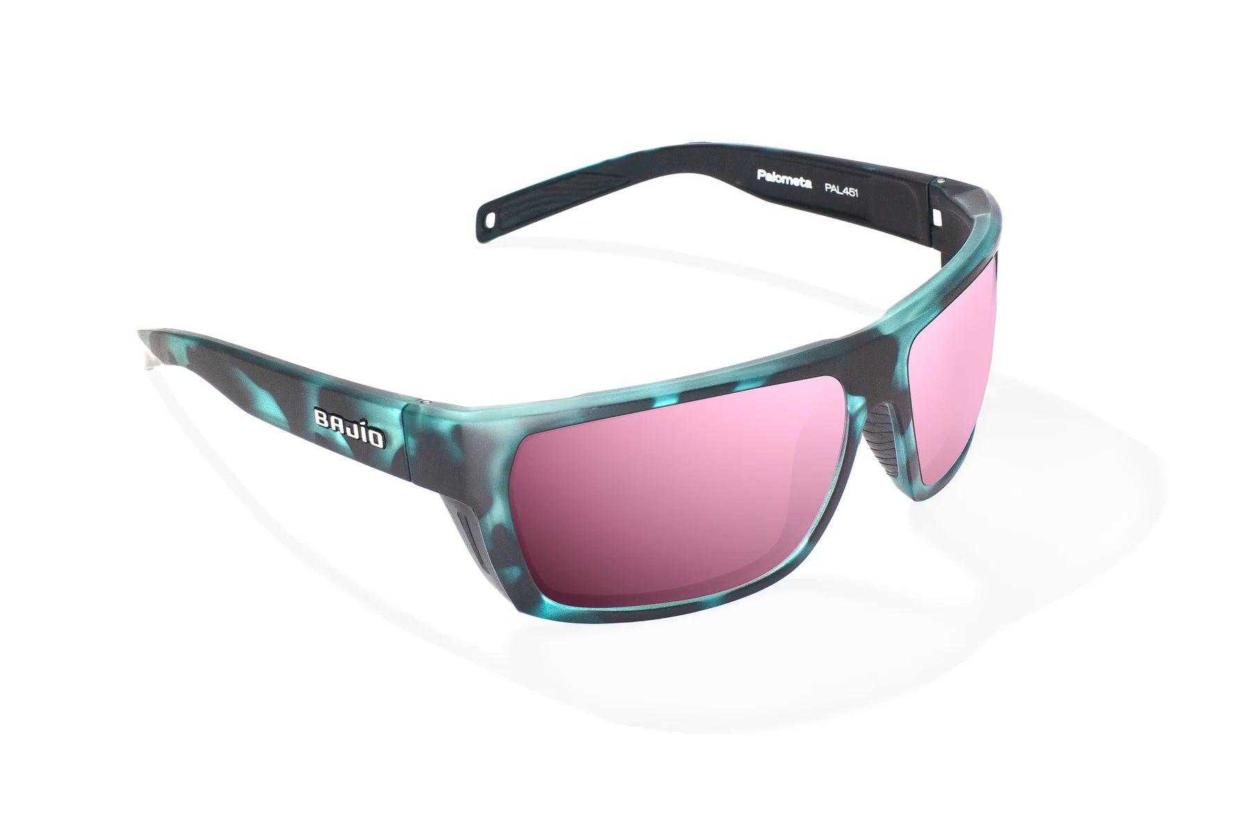 Bajio Palometa Sunglasses - Blue Water Matte Frame with Rose Mirror Glass Lens