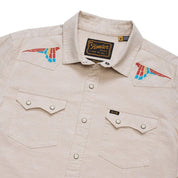 Howler Brothers Crosscut Deluxe Longsleeve Parrot Patrol: Dune Chambray