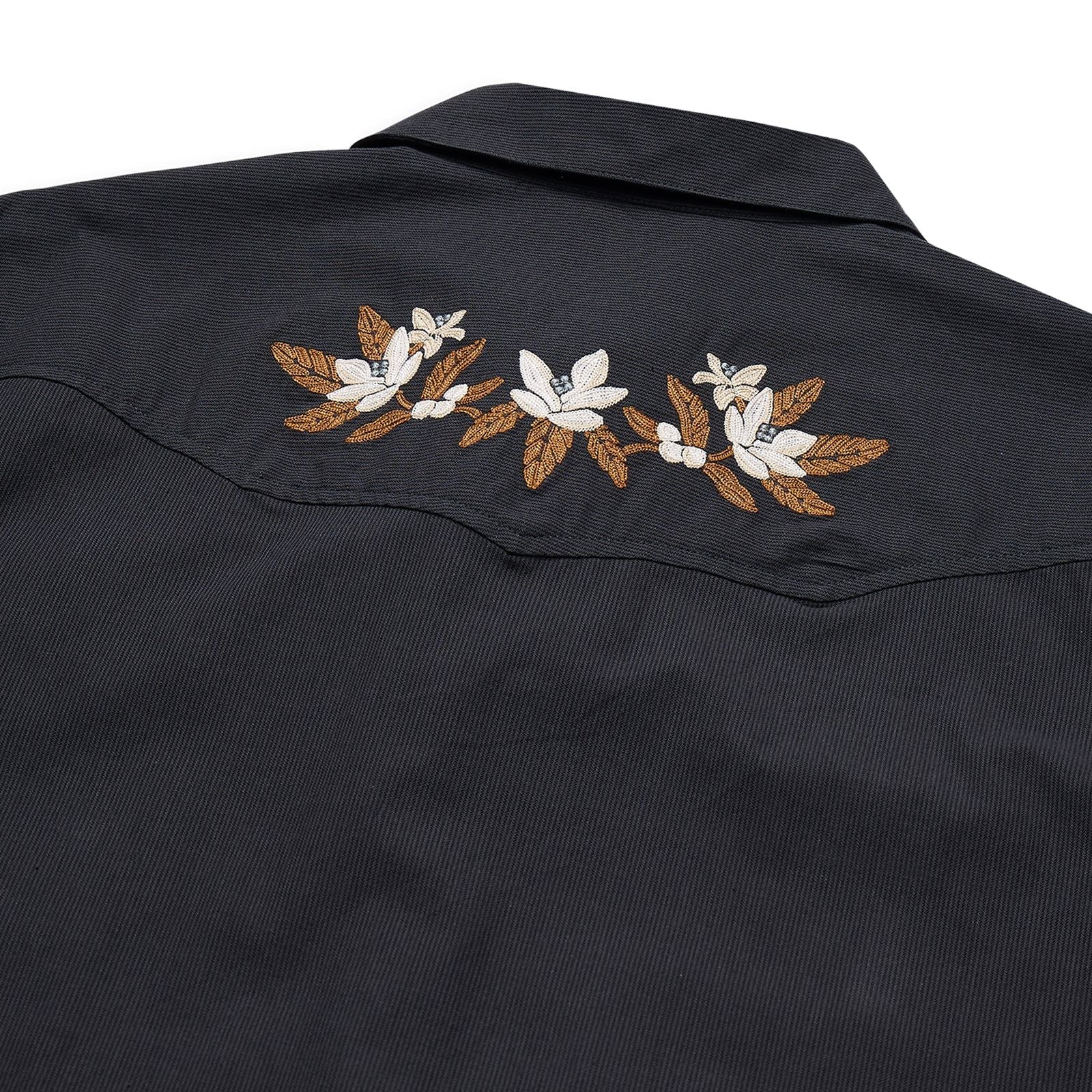 Howler Brothers Crosscut Deluxe Longsleeve Shirt - Orange Blossoms: Antique Black