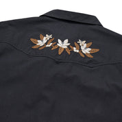 Howler Brothers Crosscut Deluxe Longsleeve Shirt - Orange Blossoms: Antique Black