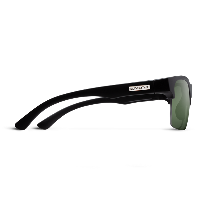 Suncloud Rambler Lite Sunglasses - Matte Black + Polarized Gray Green