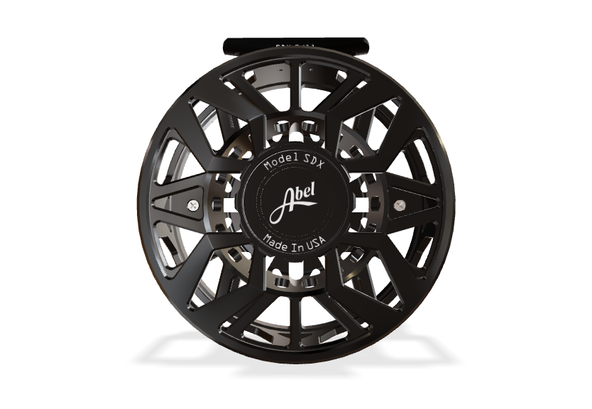 Abel SDX 9/11 Fly Reel - Ported - Gloss Black Finish with Gloss Black Drag Knob and Black Handle