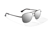 Bajio Snipes Sunglasses - Matte Black Frame with Silver Mirror Polycarbonate Lens