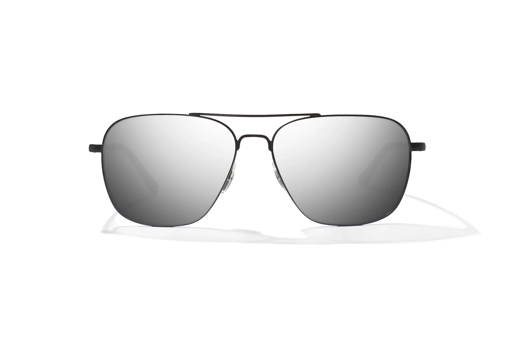 Bajio Snipes Sunglasses - Matte Black Frame with Silver Mirror Polycarbonate Lens