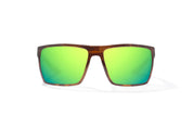 Bajio Stiltsville Sunglasses - Brown Tortoise Gloss Frame with Green Mirror Glass Lens