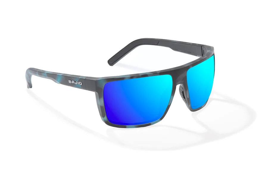 Bajio Toads Sunglasses - Blue Water Matte with Blue Mirro Glass Lenses