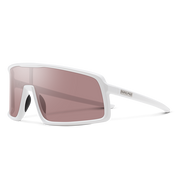 Sunclud Upshot Sunglasses - White + Polarized Low Light Rose Lens