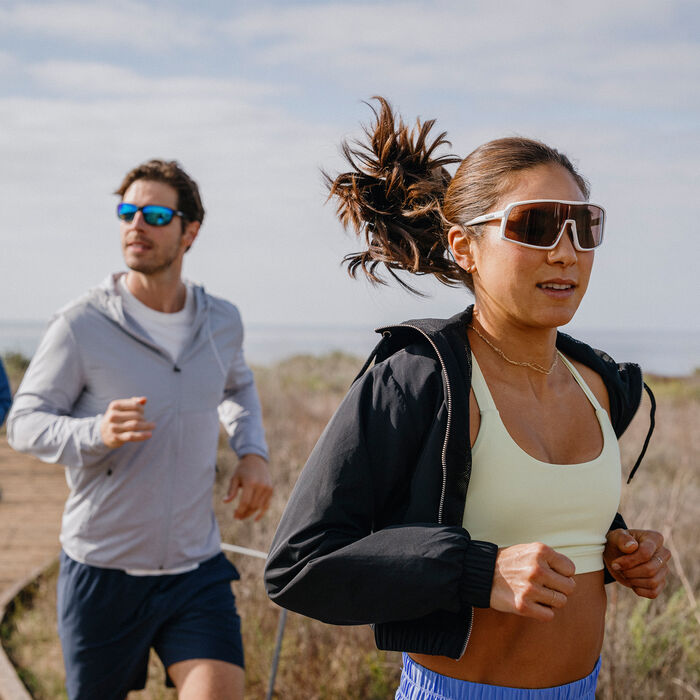 Sunclud Upshot Sunglasses - White + Polarized Low Light Rose Lens
